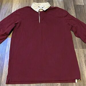 H&M Burgundy Polo Shirt with Cream Collar